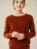 Novo Estilo Outono/Inverno 2026 Suéter Básico Macio Espessado 100% Caxemira Pura para Mulheres, Gola Redonda Caimento Solto