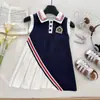 Vestido de Niña Verano Estilo Universitario 2026 Nuevo Modelo Vestido Chaleco para Niña Pequeña Bloque de Color Cuello Polo Sin Mangas Vestido Infantil
