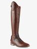 Estação independente de inverno Novo estilo britânico Knight botas femininas de salto baixo quadrado metal decorativo frente com cadarço de cano alto plus size botas femininas