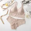 Conjunto de Sujetador Estilo Europeo y Americano para Mujeres con Poco Busto, Sujetador Push-Up, Sexy y Atractivo, Encaje sin Aros, Tallas Grandes, Lencería Anticaída