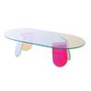 Mesa de café acrílica colorida personalizada escandinava lujo accesible sala de estar sofá mesa de té arcoíris degradado muebles acrílicos personalizados