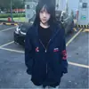 Sudadera con capucha de punto pesada estilo retro americano para hombre y mujer en primavera y otoño, tendencia de calle alta, deportiva, holgada, casual