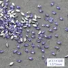 Atacado Roxo Zircônia 5A Borda Chanfrada Pedras de Strass para Nail Art Strass Irregulares Brilhantes da Moda Fundo Plano Pedras de Strass Gota Marquise Decorações para Unhas