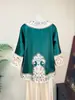 Nova Jaqueta Tang Suit Bordada Estilo Chinês, Nova Camisa de Outono com Gola Redonda, Totalmente Aberta na Frente, Top Elegante e Emagrecedor