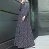 Em Estoque Novo Transfronteiriço Confortável Casual Bolinhas Manga Longa Pulôver Cintura Solta Vestido Longo