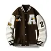 Jaqueta de Marca Tendência Masculina Primavera e Outono Novas Roupas para Casal Conjunto de Baseball Solto Estilo Americano Jaqueta Bordada Tendência Retrô para Meninos