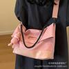 Grande capacidade de costura de lona bolsa grande axila para mulheres 2023 nova moda casual bolsa de ombro grande capacidade bolsa mensageiro