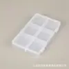 Caja de Embalaje de PP de 6 Compartimentos Plástico Transparente Doble Hebilla Accesorios de Ferretería para Joyería Caja de Almacenamiento de Objetos de Joyería Caja de Exhibición de Equipo de Pesca