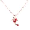 Pulsera Transferencia Koi Plata Esterlina S925 para Mujer Estilo Coreano Simple Moda Cuerda Roja Collar Aretes Joyería de Plata de Tres Piezas