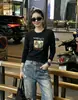 Camiseta interior de algodón acanalado de manga larga Guangzhou Shisanxing 220g para mujer, Directo de fábrica, Corte ajustado, Cuello redondo, Verano, Venta directa al por mayor