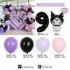 Morado negro animación de dibujos animados Sanrio kulomi película de aluminio cadena de bolas de látex traje fiesta de cumpleaños infantil transfronteriza