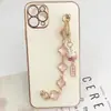 Cuentas Nuevo Colgante de Gato de la Suerte de Cerámica DIY Funda para Teléfono Celular Accesorios de Joyería Conjunto de Gato de la Suerte de Cuatro Hojas de Piedra Preciosa