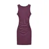 Vestido ajustado de un solo hombro con cuello halter estilo francés, hombros descubiertos, entallado en la cintura, que realza las caderas, vestido largo para mujer