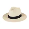 Sombrero de Paja Panamá de Verano para Viajes, Vacaciones al Aire Libre, Protección Solar, Protección Solar para la Playa, Sombrero de Sol para Hombres y Mujeres, Ala Ancha