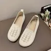 Tênis de Tecido Verão Old Beijing com Estampa de Grou Branco para Mulheres, Confortável, Casual, Respirável, Solado Macio, Vazado, Tênis para Mãe, Malha Fly-knit, Bico Baixo