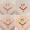 Nuevo collar de amatista de cristal transfronterizo, pendientes, traje, vestido de noche, accesorios, accesorios de novia, sentido de alta gama