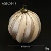 Nuevo Producto Bola de Navidad de 8 cm Color Champaña Polvo Pegajoso Polvo Dorado Adorno Colgante para Árbol de Navidad Retro Colgante Decoración Colgante Arreglo
