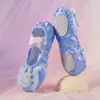0046 Zapatos de Baile de Conejo de Encaje Satinado para Niños, Zapatos de Práctica Suaves para Niñas, Zapatos de Ballet de Princesa de Encaje Satinado para Danza China