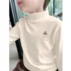 Y2556# ropa interior térmica para niños camisa base de terciopelo otoño e invierno estilo extranjero chaqueta térmica para niños cuello semi alto moda