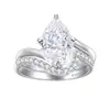 Conjunto de Anéis Empilháveis Clássicos Europeus e Americanos em Prata Esterlina S925 para Mulheres, Conjunto de Anéis de Combinação de Zircônia de Alta Qualidade 3Ct, Conjunto de Duas Peças