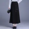 Saia elegante e versátil de comprimento médio, corte justo, com caimento fluido e barra larga, para mulheres, nova coleção outono 2026, cintura alta, afunilada, estilo sereia