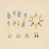 Uñas Postizas de Cuadros Azules con Lazo y Frutas de Verano, Manicura Fresca Estilo Picnic, 24 Piezas de Uñas Europeas y Americanas a la Moda