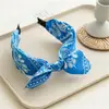 Diadema Retro Estilo Coreano y Japonés con Flores Paisley, Diadema Ancha Elegante de Moda para Mujer con Orejas de Conejo, Accesorio para el Cabello, Pinza para el Cabello, Tocado