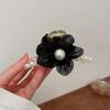 Pinza para el Cabello Estilo Coreano, Dulce y Suave, Estilo Bosque Retro Francés, Flor de Organza Perlada Pinza de Tiburón Accesorio para el Cabello, Fresco y Dulce