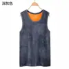 Chaleco térmico de terciopelo dorado y forro polar de doble cara para otoño e invierno, engrosado y forrado para abrigar, capa base ajustada, top de cuello redondo para hombre