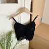 6688 # Estilo Puro Deseo de Alta Gama Chica Picante Camisola de Encaje 3D con Copas Fijas, Efecto Push-Up, Hermoso Diseño de Cuello en V, Espalda Bonita