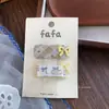 Nuevo Pinza para el Cabello de Tela Cuadros Dulces con Lazo de Oso Lindo Accesorio para el Cabello para Niños, Pasador Versátil para el Peinado