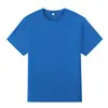 Camiseta de punto de manga corta 170g de algodón puro, playera de trabajo para hombre con cuello redondo impresa a medida, camisa publicitaria holgada con impresión digital directa