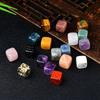 Dados de Piedra Cruda de Cristal Natural Adornos Mahjong Bar Juguetes Casuales Chips Dorados con Borde Dados Garantizados