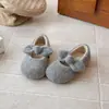 Zapatos de niña zapatos de pelo estilo princesa algodón con felpa zapatos de algodón de doble capa para niña lazo otoño/invierno 2026