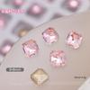 Arte de uñas K9 joyería taladro transparente corazón torcido taladro de hacha gotas de agua cuadrado gordo placa flash diamante blanco super brillante accesorios para usar en uñas al por mayor