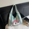 Bolso de hombro nuevo de dibujos animados, bolso tote de lona personalizado con graffiti, bolso tipo cubo casual, bolso de mano personalizado estilo bosque para el día a día