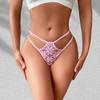 Ropa interior nueva europea y americana para mujer, de cintura baja, con encaje floral divertido y tentador, anillo fino, ropa interior Amazon en stock, salida de fábrica