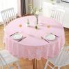 Mantel Redondo para el Hogar Impermeable y a Prueba de Aceite Lavable de Plástico PVC Engrosado Resistente al Calor Mantel Redondo Grande Estilo Europeo Cena Shihuai