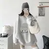 Sudadera con capucha súper popular para mujer, engrosada y forrada de forro polar, nuevo estilo coreano otoño/invierno 2026, chaqueta holgada y casual