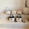 Bolso Tote Retro Tejido 2025 Bolso de Mano de Paja de Gran Capacidad Moda Literaria Trendy Nuevo Bolso de Hombro con Empalme