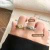 Lan Zhi Chapado en Oro Real Simple Planeta Amor Metal Viento Frío Joyería Anillo de Apertura para Niña de Hardware de Corea del Sur para Mujer