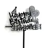 Bandera Decorativa para Pastel de Acrílico Tarjeta de Fiesta Feliz Cumpleaños Enchufe Decoración Creativa para Pastel Paquete de 10