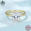 Anillo Aifula de Zirconia Ovalada de 3.5 Quilates Anillo con Piedra Principal para el Día de San Valentín Joyería de Plata de Ley S925 Venta al por Mayor
