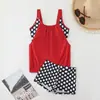 2025 Nuevo Tamaño Grande Estación Independiente Europea y Americana Transfronterizo Estampado de Lunares Traje de Baño Boxer Traje de Baño Tankini Dividido para Mujer