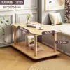Mesa Auxiliar Lateral para Sofá Sala de Estar Mesa Pequeña Mesa de Café para el Hogar Mesa Cuadrada Lateral Móvil para Cama Estilo Crema Estante de Almacenamiento Mesa para Snacks