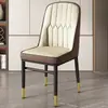 Silla de Té de Lujo Ligero, Taburete de Tocador de Hierro Forjado, Silla de Ocio, Silla de Mahjong, Silla de Comedor con Cojín Suave, Silla Metálica para Uso Doméstico con Respaldo