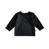 Dioxi primavera e outono coreano novo bebê meninos e meninas camiseta de manga comprida gola redonda bebê versátil cor sólida camiseta básica