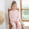 Pijama infantil para meninos e meninas, conjunto de duas peças primavera/verão 7A antibacteriano para casa, top cropped fino e calça de casa, estilo pai e filho