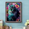 Pintura de diamantes DIY con mosaico de Amazon, gato de color, pintura de ladrillo de diamantes completa, punto de cruz, pintura decorativa, fabricantes transfronterizos, lote