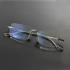 Armazones de Gafas Retro Sin Marco de Titanio Puro Ultraligeros para Hombres y Mujeres, Mismo Estilo que el Popular Wang Yibo, Se Pueden Personalizar con Lentes Graduados y Protección contra Luz Azul